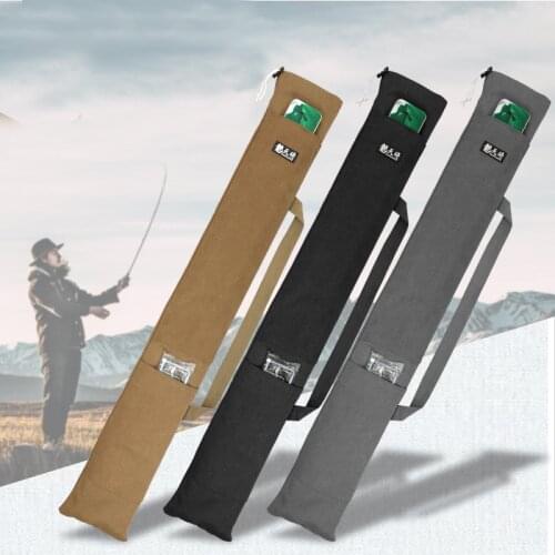 146cm Portable Fishing Rod Storage Bag Canvas Tube Tackle Cases Thickness Travel Fishing Tool Carry Organizer Accessories X508G