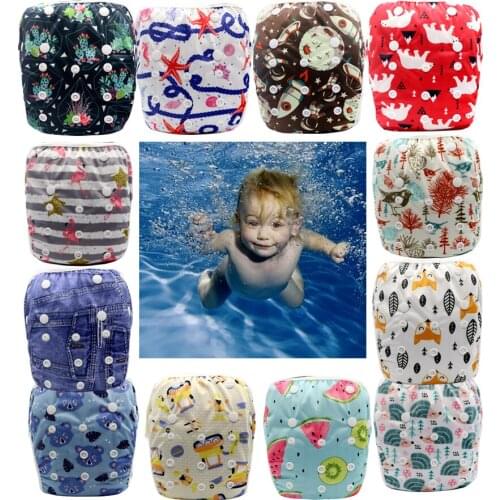MABOJ Swimming Diaper Swimming Trunks Cloth Diapers Baby Washable Adjustable Waterproof One Size Pool Pant Cover Bathing Trunk