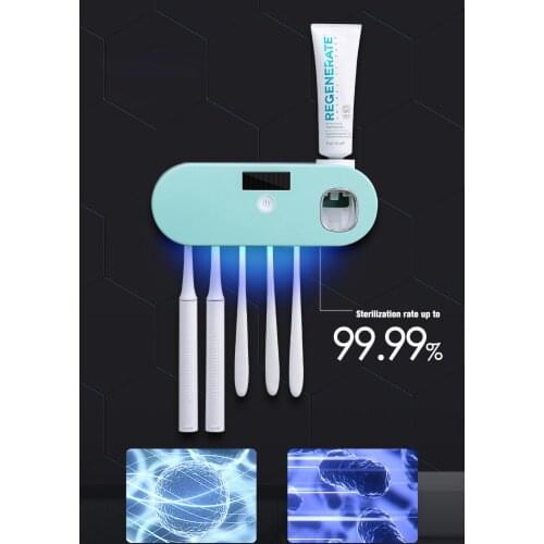 UV Toothbrush Holder Sanitizer Solar Powered Rechargeable Toothbrush