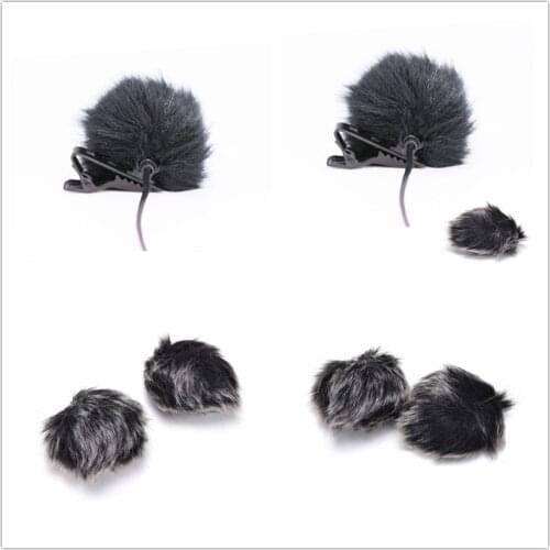JETTING 1pcs Artificial Fur Windscreen Windshield Wind Muff for Lapel Lavalier Microphone Mic Black