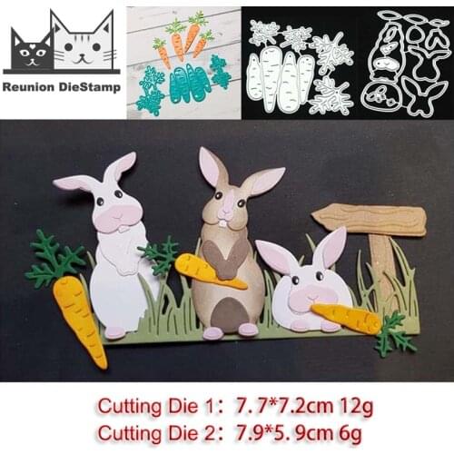 Reunion Cute Rabbit Turning Radish Scrapbooking Metal Cutting Dies Alinacrafts Craft Dies for Paper Card Making New 2020 Stencil