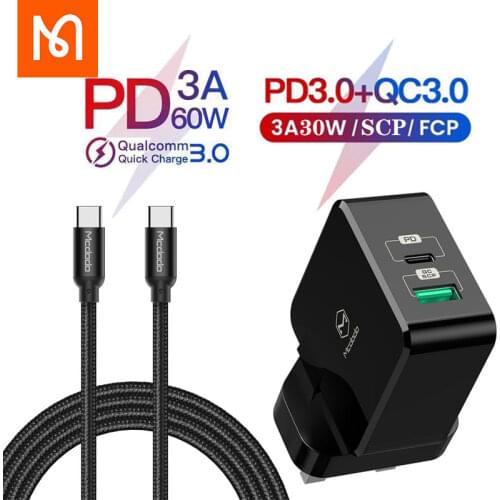 Mcdodo Charger 30W usb+PD QC3.0 Quick Charge + Type C to Type-C for Huawei Samaung