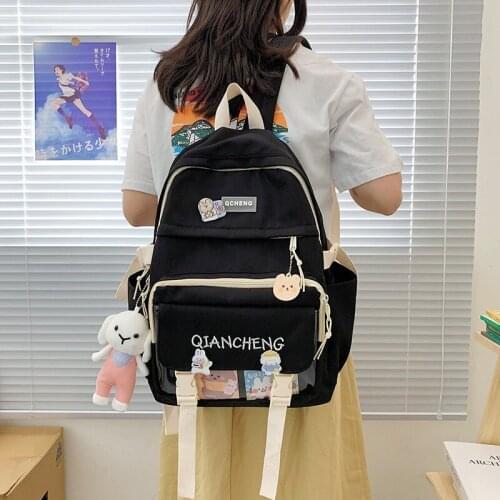 Fsahion Women Backpack Trend Nylon School Bag For Girls Large Capacity Waterproof Travel Backpacks Outdoor Travel Backpacks 2021