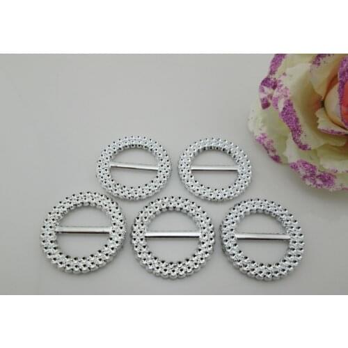 AB86 21mm)20pcs Double Round Rhinestone Plastic Buckle For Craft