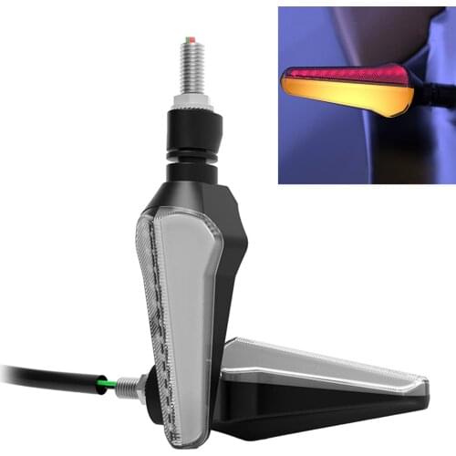 2 Pieces Universal 12V led motorcycle turn signals Indicator Light flowing water blinker flashing indicator lamp, 20cm wire