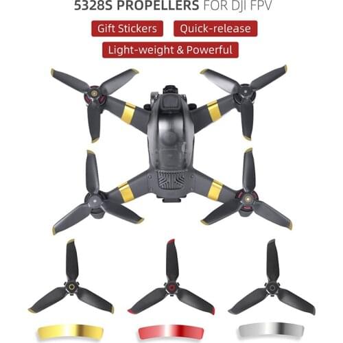2021 New Sunnylife 1/2pairs For Dji Fpv Propeller 5328s Through Quick Release Blades And Wings With Arm Sticker Accessories
