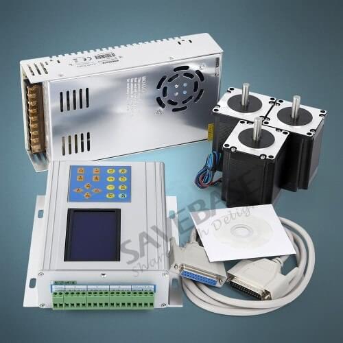3 Axis CNC Kit TB6560 HB Nema24 417oz-in Motor 24V PSU For DIY Router/Plasma