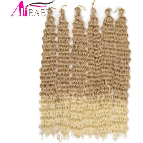 Deep Wave Twist Crochet Hair Long Freetress Synthetic Ombre Braiding Hair Extensions Soft Afro Twist High Tempreture Fiber Hair