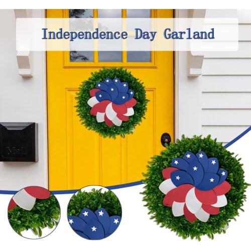 Home Decoration Front Door Decoration Patriotic Wreath American Wreath Independence Day Diy Wreaths Memorial Day Wreath#g35