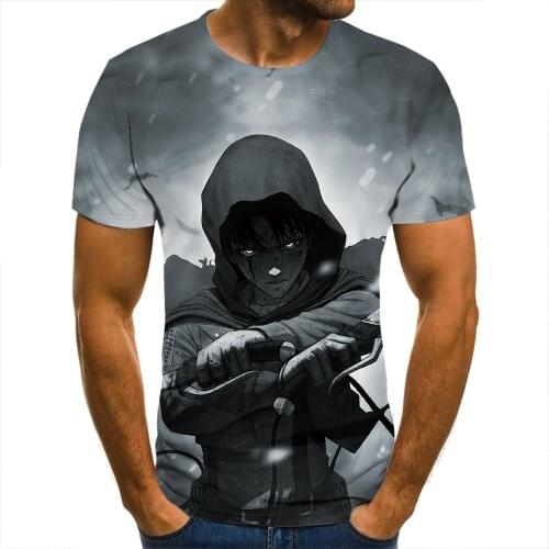 3D T-Shirt Attack On Titan LeviClothing Men Women Children Short Sleeve Cool Tees Fashion Casual Summer Boy Girl Kids Streetwear