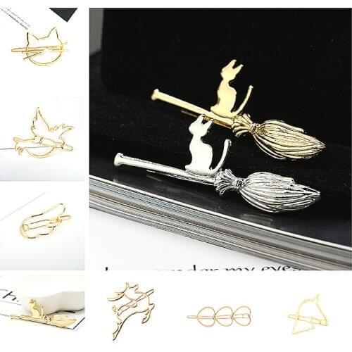 Hot Sale Fashion Hair Clip Hair Pins Rose Golden Cat Cartoon Women Hairpin Hair Clips Jewelry Lady Barrette Stick