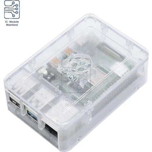 ABS Enclosure Protective Case Heat Sink Power Supply For Raspberry Pi 4 Module Box Black White Transparent ABS Case + Heat Sink