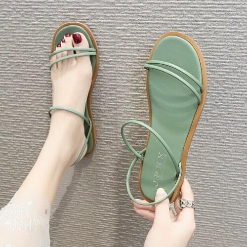 Summer Shoes Woman Sandals Elastic Flat Sandalias Mujer 2020 Strappy Gladiator Beach Sandals Ladies Flip Flops