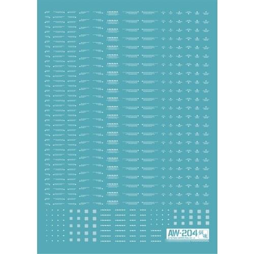 Detail-up Decal (for 1/144 & 1/100 Scale Gundam Model ) AW204 Pure White Modeling Upgrade Kits