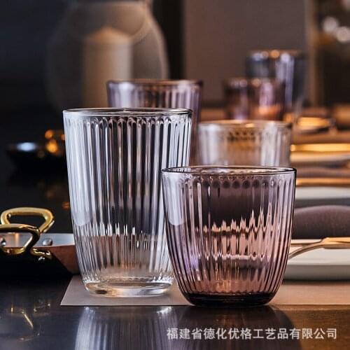 Nordic simple colored glass juice drinking cup household set heat resistant tea cup glass cup