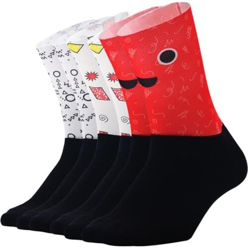 New High-tech Fabric Cycling Socks Men Women Funny Personality Anti Slip Bicycle Outdoor Sports Socks Running Compression Socks