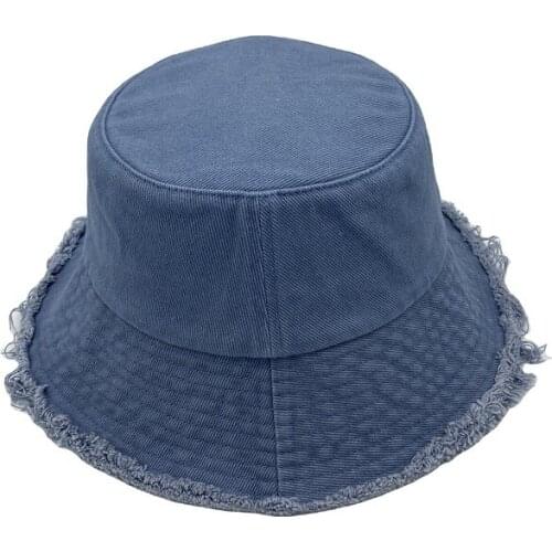 Solid Bucket Hat Women 100% Twill Cotton High Quality Washed Distressed Design Casual Fisherman Hats Outdoor Travel 56-58cm