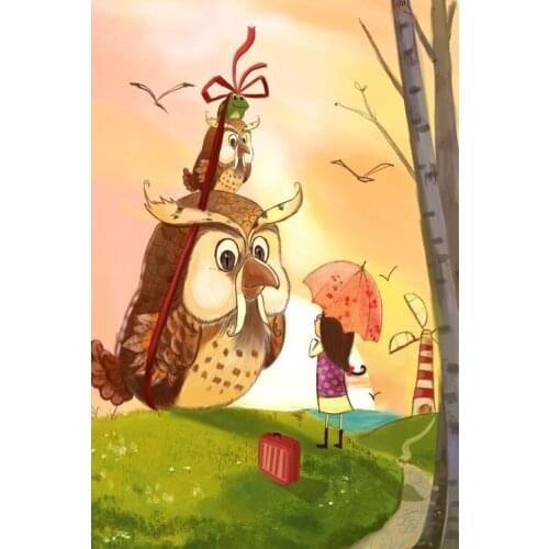 Owl gift The wooden puzzle 1000 pieces ersion jigsaw puzzle white card adult childrens educational toys