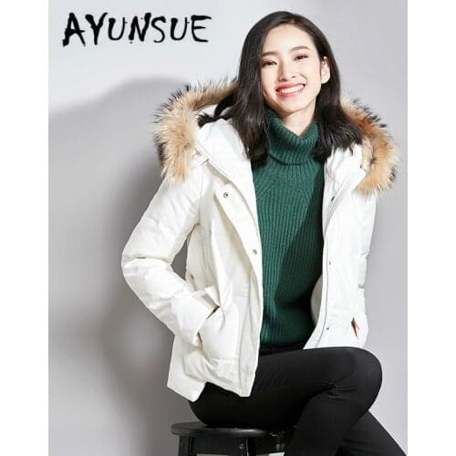 90% White Duck Down Jacket Women Clothes 2020 Winter Coat Women Raccoon Fur Collar Korean Puffer Jacket Women VIM17D5075 YY1994