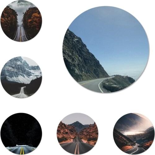 Route 66 Open Road Highway Driveway Art Icons Pins Badge Decoration Brooches Metal Badges For Backpack Decoration