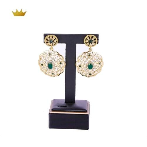2020 AUG Gold color earringcolor stone fashion jewelry alloy earring