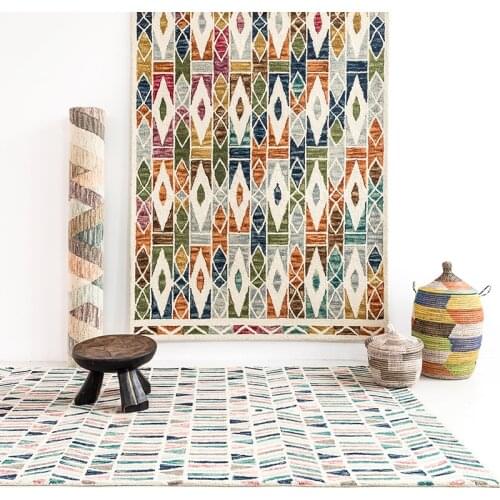 Wool kilim Floral carpets Cover handmade turkish geometric Geometric patterns wool knitting carpets