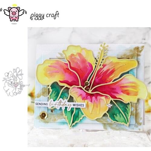 Piggy Craft metal cutting dies cut die mold Flower leaf decoration Scrapbook paper craft knife mould blade punch stencils dies
