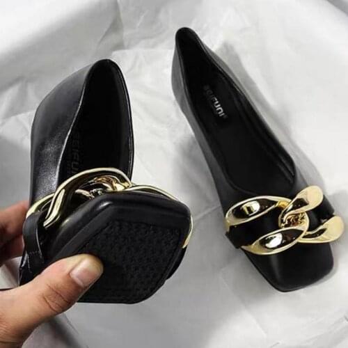 Fashion Flat Women Shoes Slip On Loafers Woman Single Shoe Spring Autumn Comfortable Lady Square Toe Office Work Zapatos Mujer