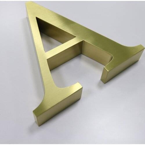 Top Quality Classic Golden Channel Letter Titanium Plating Metal Letter Stainless Steel Signage SUS Channel Letter Outdoor