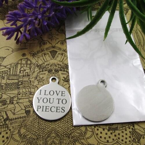20pcs--"I LOVE YOU TO PIECES"stainless steel charms 5 styles for choosing DIY Charms for necklace bracelets