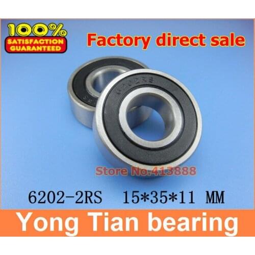 100pcs free shipping double Rubber sealing cover deep groove ball bearing 6202-2RS 15*35*11 mm