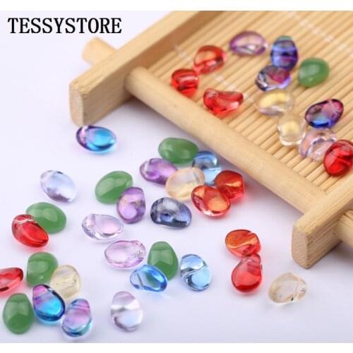 20pcs Small Crescent Shape Lampwork Beads Multi Gradient Color Glass Beads For Jewelry Making Earring Handmade Accessories