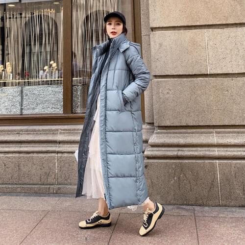 2019 Warm Outerwear Winter Coats Womens Down Cotton Winter Jacket Coat Long Hooded Parkas Loose Female Jacket HK190
