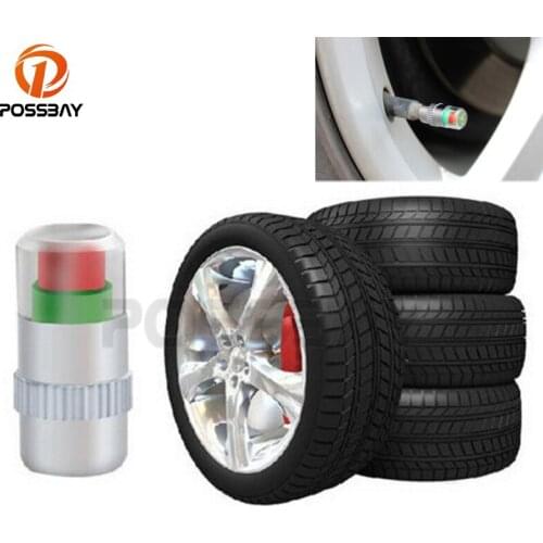 POSSBAY 4Pcs Car Tyre Tire Pressure Gauge Monitor Indicator Cap Sensor Wheel Cover Auto Motorcycle Bycilce Wheel Accessories