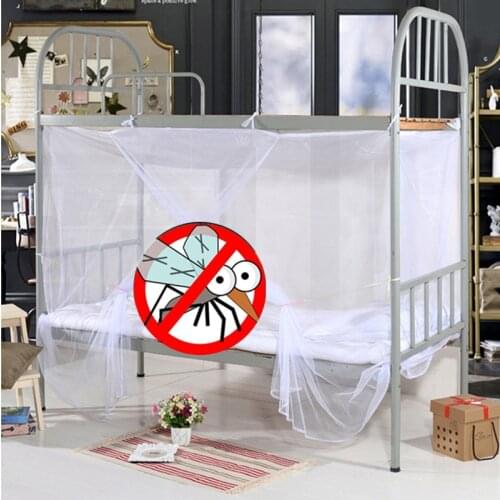 White Mosquito Net Anti-mosquito Four Corner Bed Canopy Bug Single Double King Size Home Bedding Netting Decoration Home Textile
