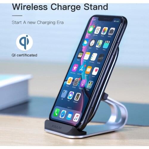KUULAA 15w QI Wireless Charger Stand Start fast charging Dock Station Phone Charger phone holder stand desk for iphone Samsung