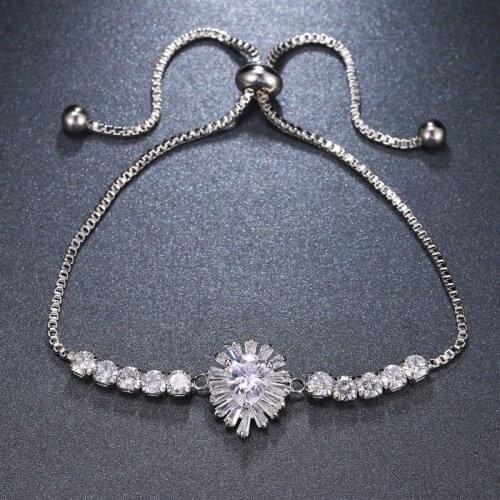 Bettyue Brand White/Rose Gold Color Simplicity Adjustable Bracelet for Women AAA Cubic Zircon Crystal Jewelry Fancy Gift