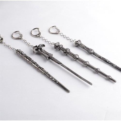 Harri Dumbledore Magic Wand Key Chain Necklace Cartoon Potter Character Haley Plating Accessories Deathly Hallows Antique