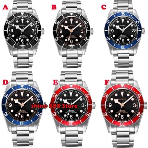 Corgeut Mens Watch black Dial 41MM Miyota NH35 Movement Sapphire Glass Luminou Waterproof Swim Automatic Mechanical Watch