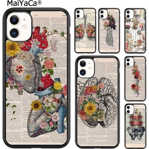 MaiYaCa Medical Human Organs Brain Kidney Art Phone Case For iPhone 5 SE 6 6s 7 8 plus X XR XS 11 12 pro max Galaxy S8 S9 S10