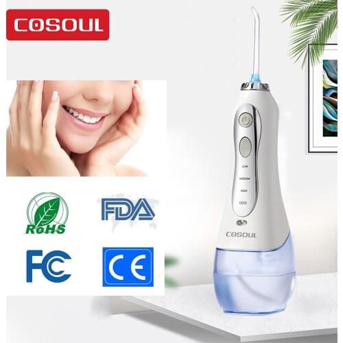 COSOUL Oral Irrigator 300ML Dental Water Flosser Big Capacity Cordless Portable teeth cleaner Professional water jet Home Use