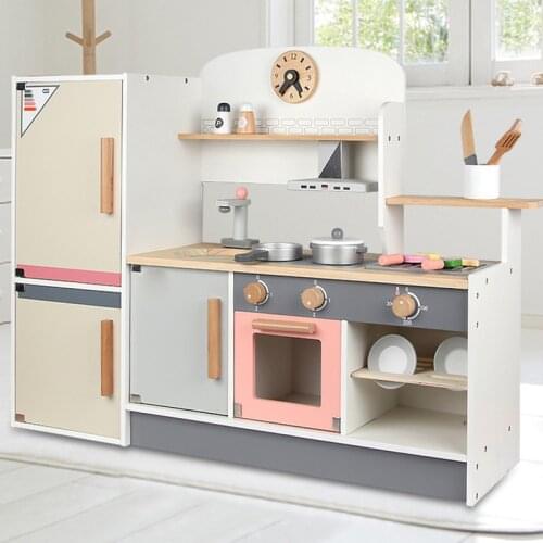 Kids Play House Kitchen House Accessories Cooking Experience Girls Boy Toys Gift For Kids Kitchen Wooden Set Simulation Toys