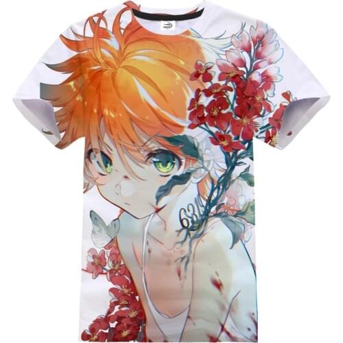 2021 New Anime T-shirt The Promised Neverland 3D Print Streetwear Men Women O-Neck Short Sleeve Tshirt Cosplay Shirt Tops Unisex