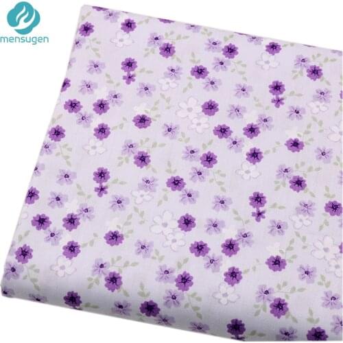 Purple Floral Printed Cotton Fabric Meters for Sewing Women Skirt Girls Dresses Blanket Pillowcase Headband Doll Clothes Cloth