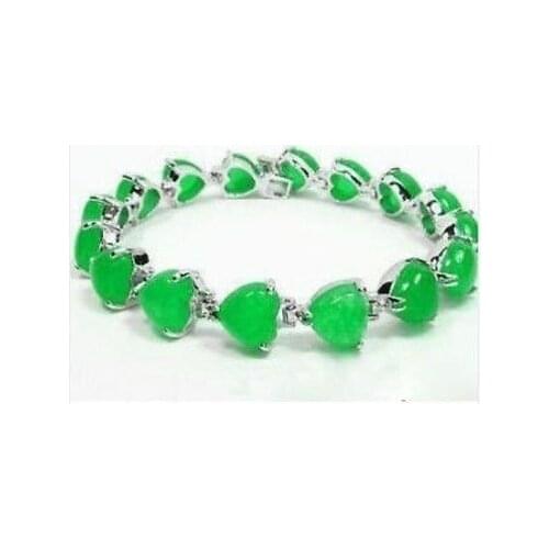 Beautiful Jewellery Green Jade Heart Bracelet