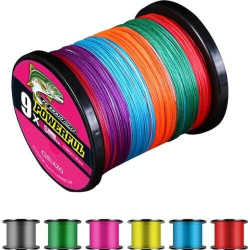 X9 Strands 500M 300M 100M Braided Fishing Line 9 Strands Multicolor Multi-filament Salt Water PE Wire 22 33 44 55 66 88 170LB