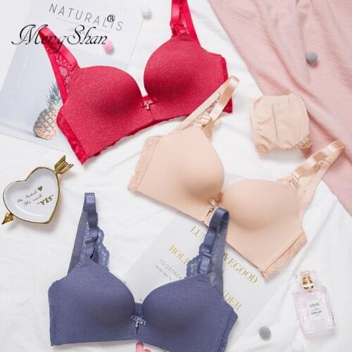 MengShan The new lace back Indentation and non steel brassiere Comfortable and breathable and adjusted underwear 80B80C85B85C