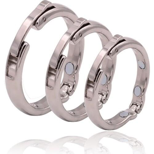 Metal Cock Rings Foreskin Correction Delay Glans Ring Magnetic Massage Adjustable Penis Ring Cbt Bondage Sex Toys For Men Dick