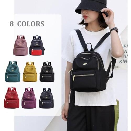 Fashion Everyday Backpack Female 2021 Nylon Cloth Fabric Womens Backpack Small Bagpack Casual Day Back Pack for Women Teenager