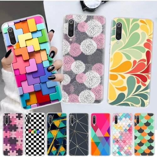Background Pattern Soft Cover Phone Case For Xiaomi Note 10 Mi 11 9 8 CC9 9T 10T A1 A2 A3 F1 F2 X3 NFC Pro Lite 5X 6X Coque